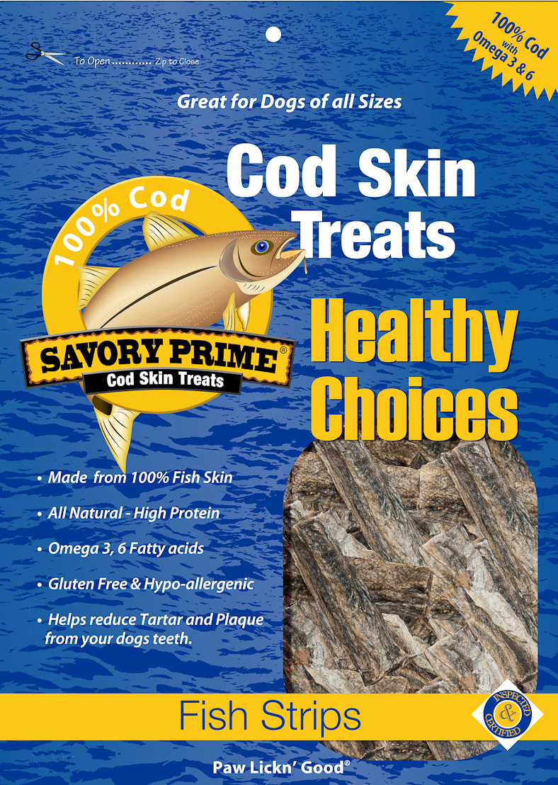 111484 16 oz Savory Prime Cod Skin Dog Treats