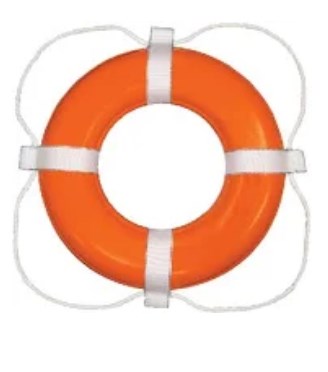 364 24 in. Coast Guard Approved Ring Buoy, Orange