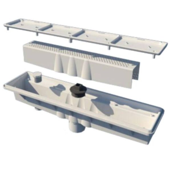 280072 Single Pebble Top Channel Drain with AVSC Dark Gray PHX