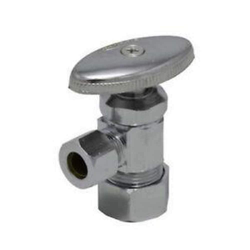 280073 0.62 x 0.5 x 0.37 in. OD Tube x Compression x Compression Angle Supply Stop Valve in Polished Chrome