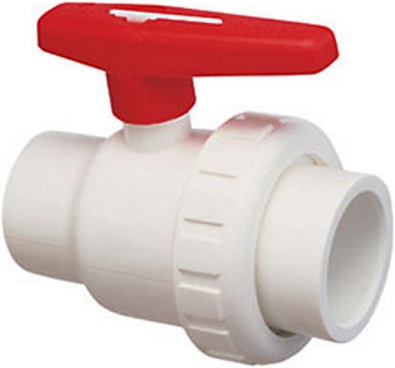 200-010 2 in. White Socket x Socket Single Union Ball Valve