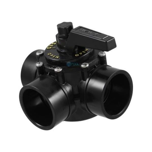 2 in. Black 3 Port CPVC Diverter Valve,  Unionized