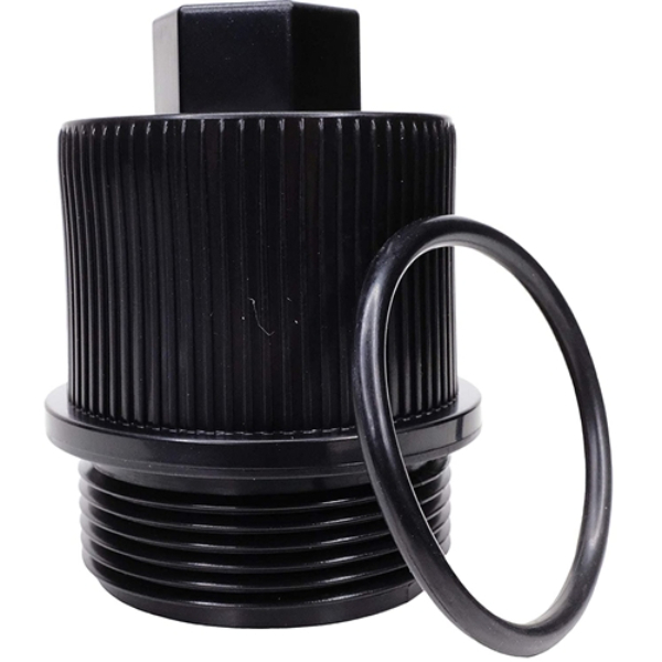 FNS Plus Drain Plug Cap - Black - 1 Pack - Durable O-Ring Included