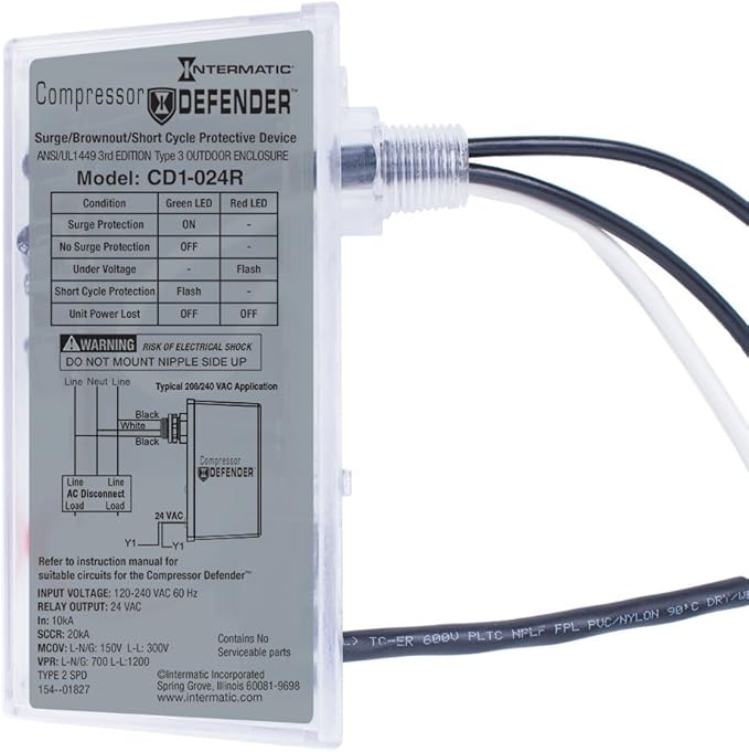 CD1-024R 120-240 VAC Surge Protective Device with Undervoltage Protection, Three-Mode, Single-Phase & Type 2