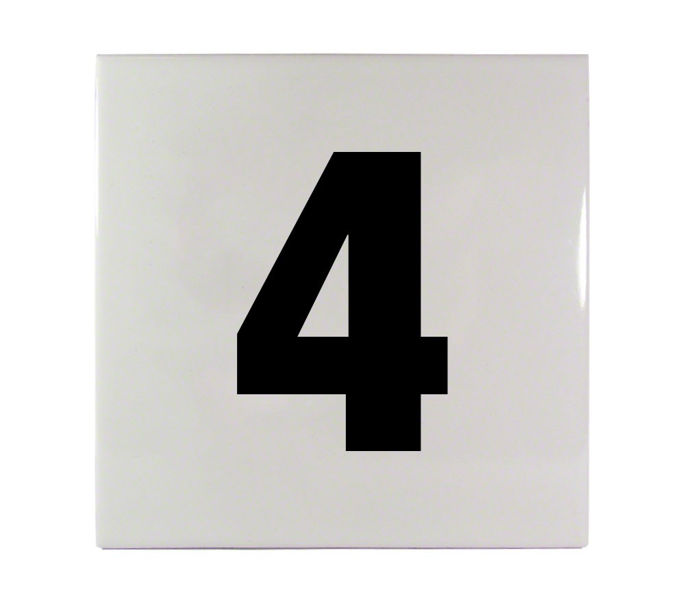 6 x 6 in. No Series 4 Ceramic Smooth Frost-Proof Waterline Depth Marker with 4 in. Lettering