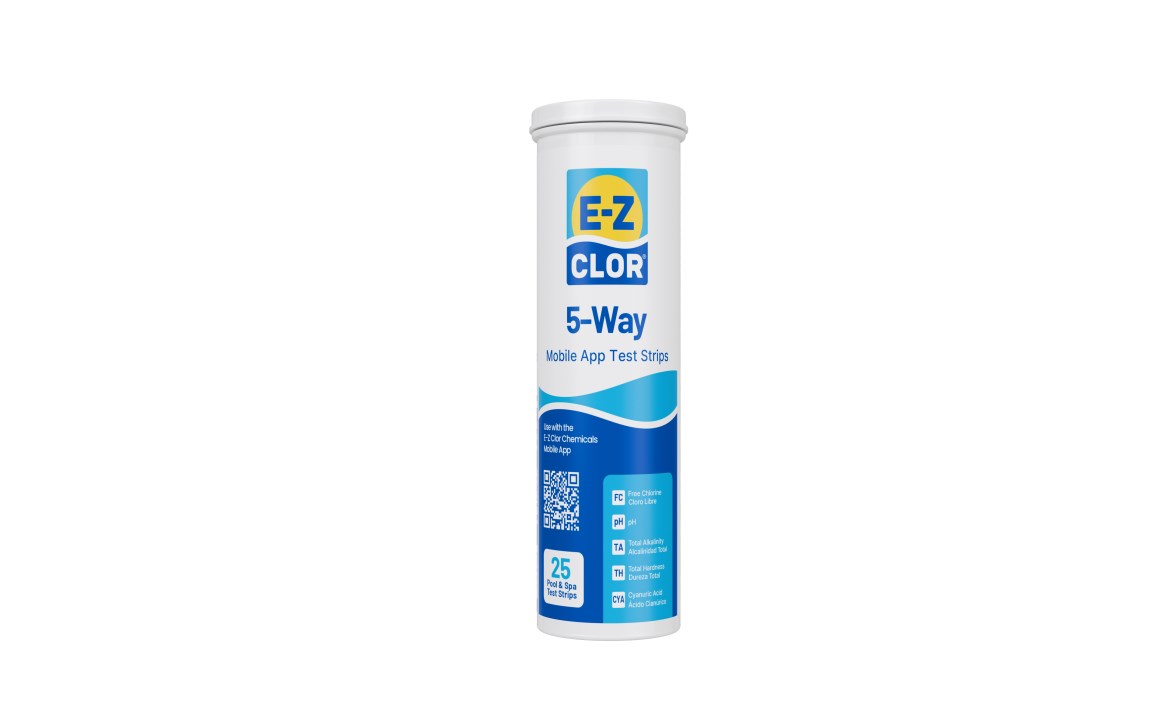 EZC-47-0001 Ez Clor 5-Way FC-pH-TA-TH-CYA Test Strips - 25 Count - 12 per Pack