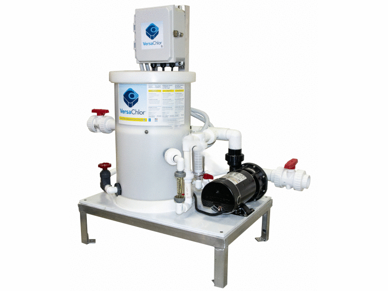 9501113 VersaChlor System I Easy Feed Pool Chlorination System Complete Skid Package - Red, White & Black