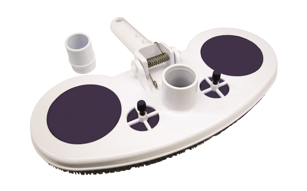 PS2067 Heavy Duty Vinyl Vacuum Head with Pressure Release for Pool, White & Blue - 6 per Case