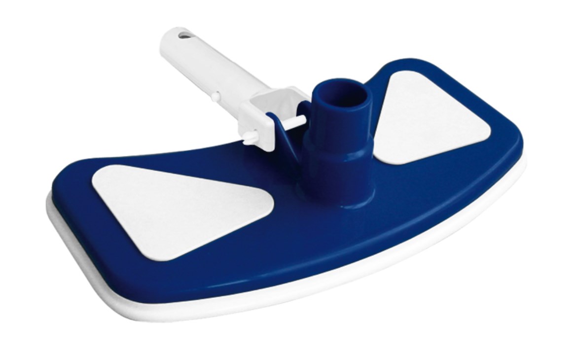 PS2001 Clamshell Weighted Vinyl Vacuum Head with Bumper for Pool, White & Blue - 12 per Case