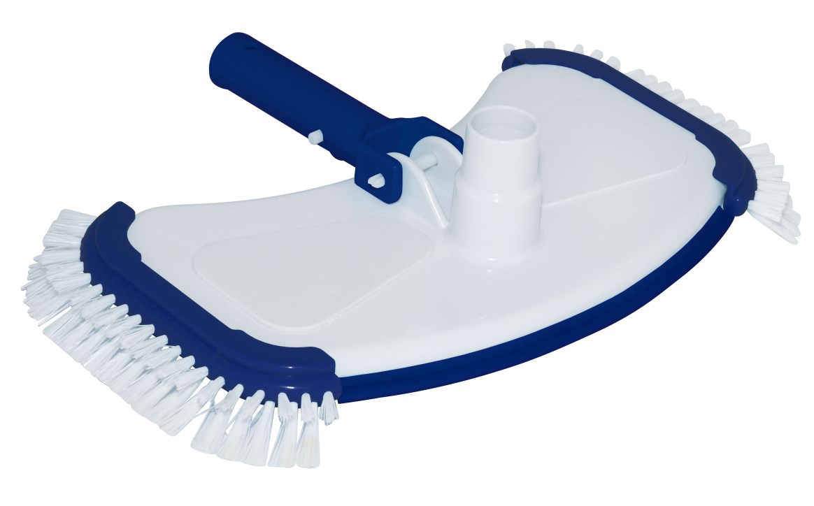 PS2024 Large Weighted Vacuum Head with Side Brushes for Pool, White & Blue - 6 per Case