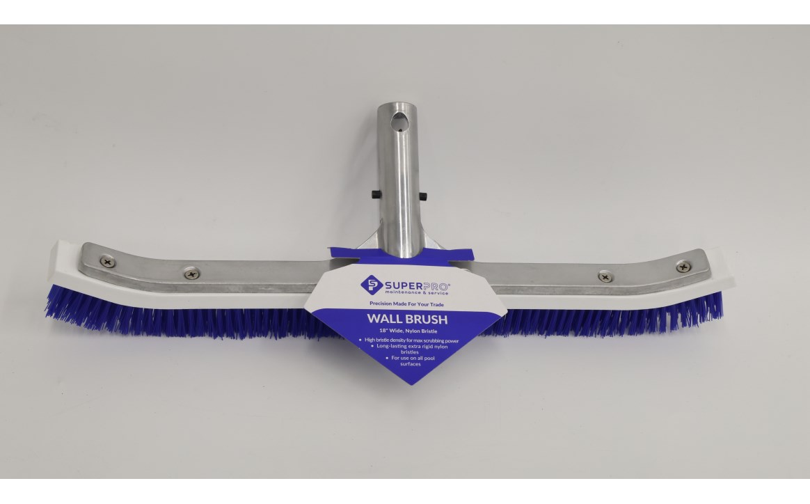 SP2000 18 in. Nylon Bristle Pro Brush with Mesh Back for Pool, White & Blue - 12 per Case