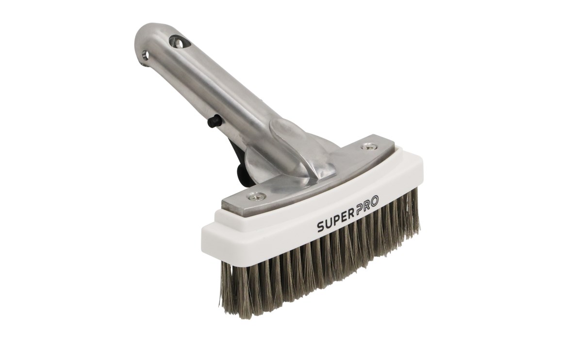SP2001 5.5 in. Stainless Steel Bristle Algae Pro Brush with Metal Back for Pool, Black & White - 12 per Case