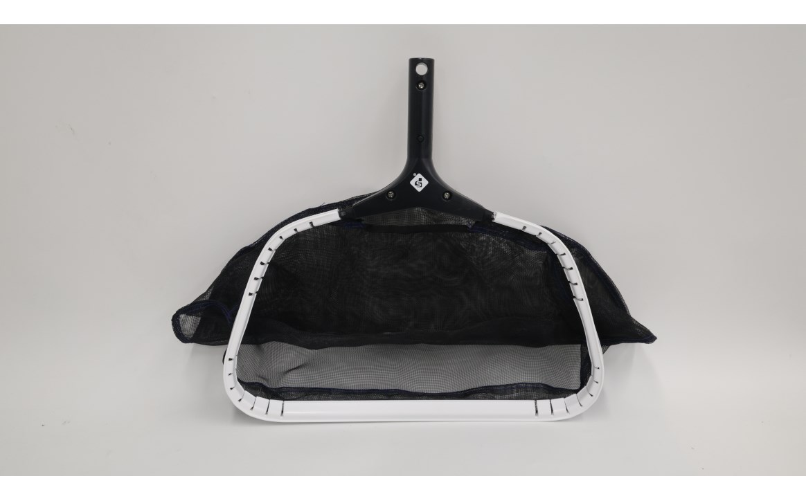 SP2016 18 in. Lite Duty Mesh Leaf Rake with Polycarb Handle for Pool, Black & White - 12 per Case