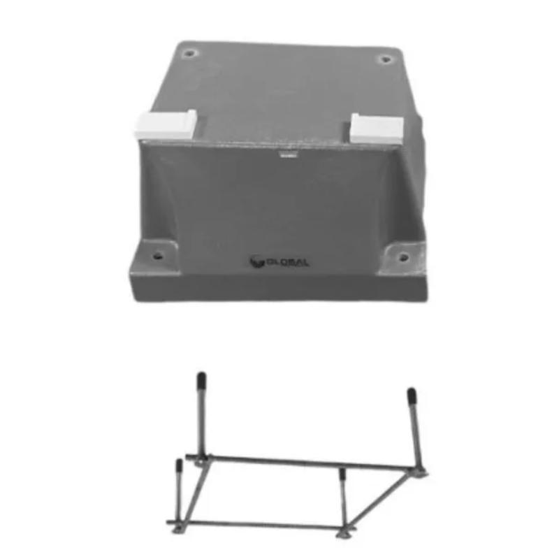 GPP-DB-4B12-G 12 in. 4-Bolt Pattern Base for 6 ft. or 8 ft. Diving Board with Jig, Gray
