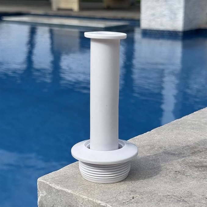 JZ2003-1 Pool Bubbler - Knock-In or Threaded - 1.5 in. Push-Fit - Gunite Flush Mount - Anti-Vortex Round Face, White
