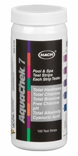 AquaCheck 7-in-1 Test Strip Total Chlorine & Bromine, Silver, 100 Count -  ETS Hach, ET393759