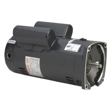 3 HP 56Y Square Flange Full-Rated Two-Compartment Pool Filter Motor, Threaded Shaft