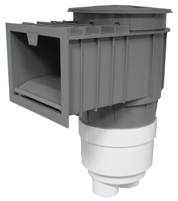 2 in. Socket Renegade Gunite Skimmer with Square Lid, Gray