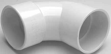 411-9200 90 deg 3 x 3 in. Sweep Elbow, White - 15 Per Case