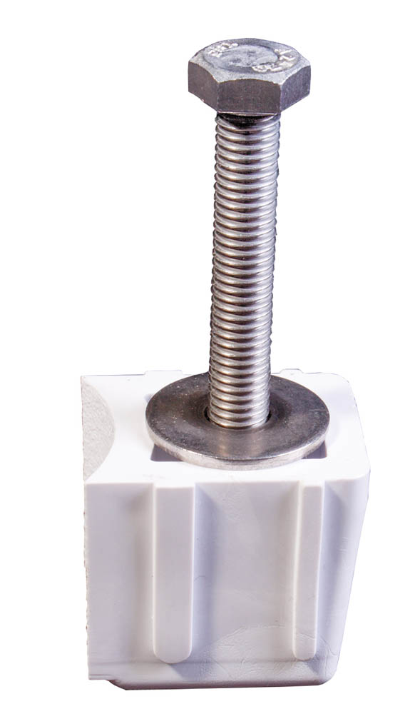 25572-400-000 1.9 x 4 in. Heavy Duty Plastic Anchor Socket for OD Rails - White