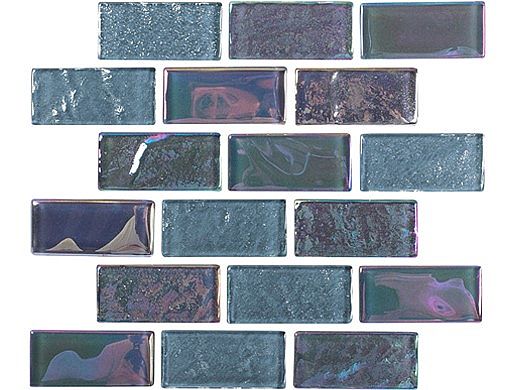 EQX-OBSIDIAN1X2 1.0 sq ft. 1 x 2 in. Eqx-Obsidian Black Steel Glass Tile -  NPT