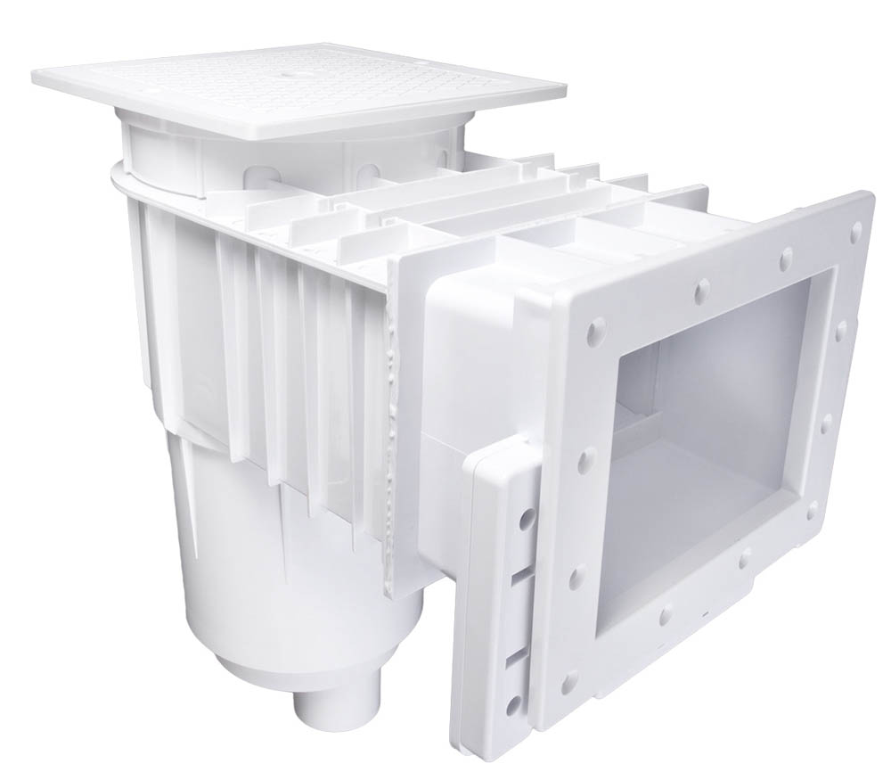 Fiberglass ABS Standard Skimmer with Square Lid - Gray