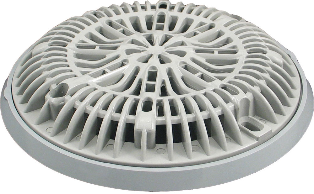 Custom Molded 25531-001-000 Cover & Collar for VGB Compliant Galaxy Main Drain - Gray