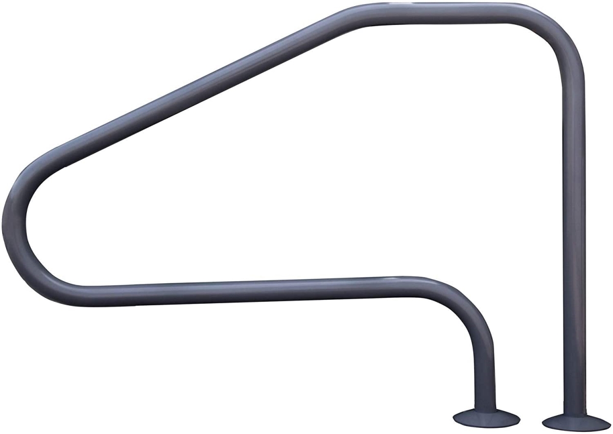 4 Bend Swimming Pool Mounted Polymer Handrail, Graphite Gray