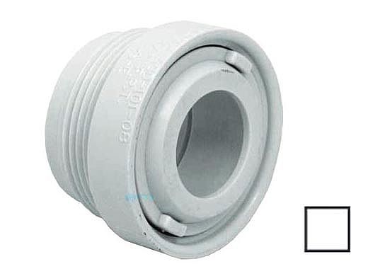 1.5 in. Extender with Eyeball & Nut, MPT - UV-Resistant ABS, White