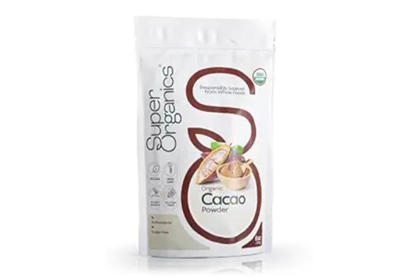 Picture of Super Organics 801620 6 oz Cacao Powder - Organic, Raw & Unsweetened - 100 Percent Pure Dark Chocolate - Vegan - Non-GMO - Gluten-Free - Antioxidant-Rich