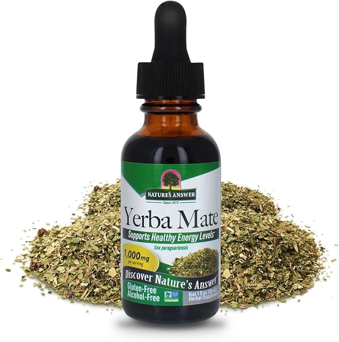 Natures Answer 83 AF560 1 oz Yerba Mate Liquid Alcohol Free Extract - Non GMO & Cruelty Free