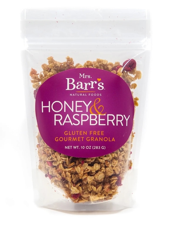 Picture of Mrs. Barrs Natural Foods 838460 10 oz Honey Raspberry Granola