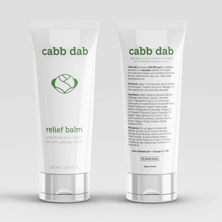 839490 100 ml Unscented Deep Tissue Rub Relief Balm with Cabbage Extract