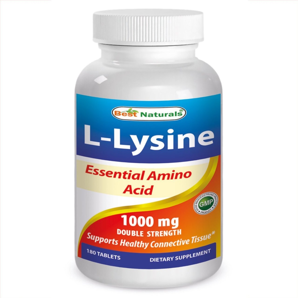 Picture of Best Naturals 614355 1000 mg L-Lysine 180 Tablets 