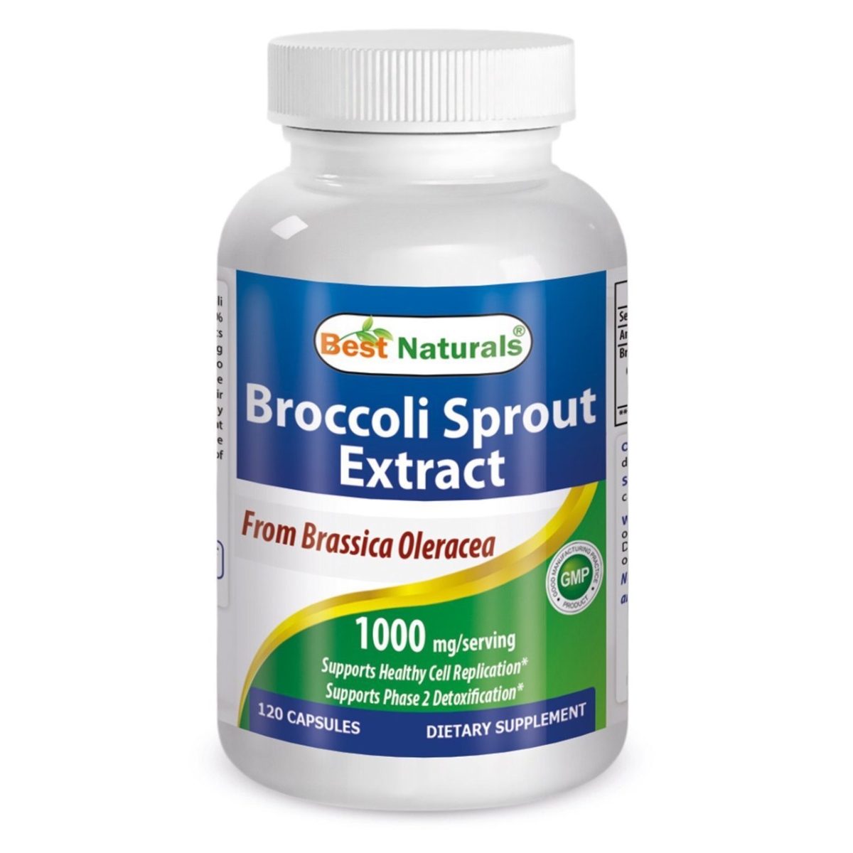 Picture of Best Naturals 614383 500mg Broccoli Sprout Extract 120 Capsules 