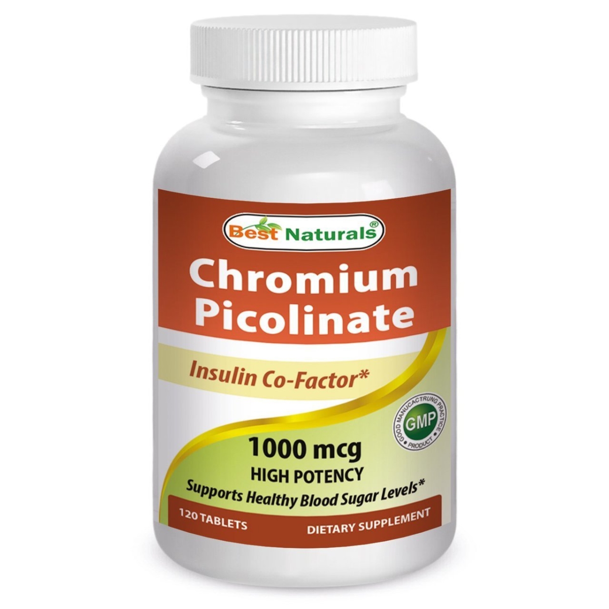 Picture of Best Naturals 614400 1000 mcg Chromium Picolinate 120 Tablets 