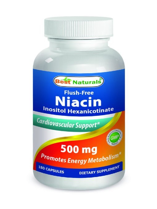 Picture of Best Naturals 614425 500 mg Niacin Flush Free 180 Capsules 