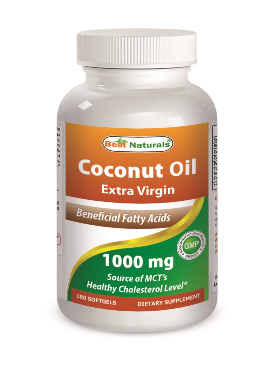 Picture of Best Naturals 614283 1000 mg Coconut Oil 180 Softgels 