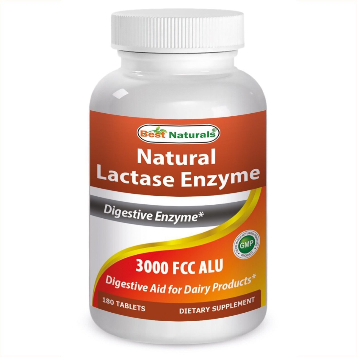 Picture of Best Naturals 614290 Lactase Enzyme 180 Tablets 