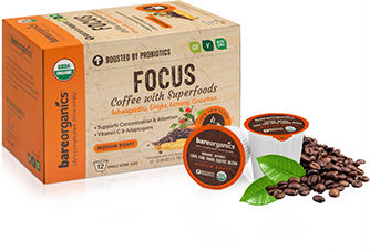 Picture of Bare Organics 681981 Focus Coffee K-Cups - 12 Count&#44; 6 Per Case