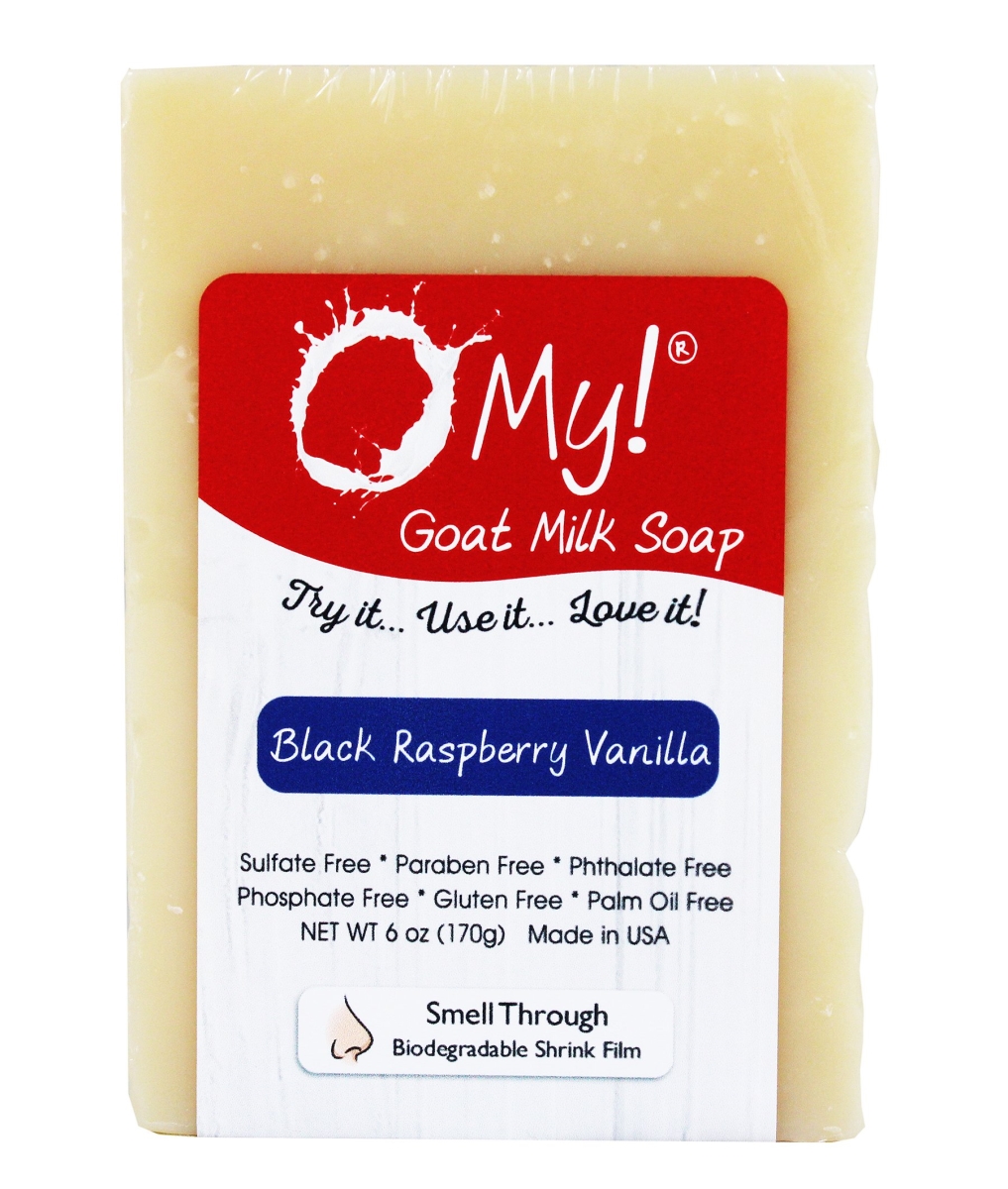 6 oz Goat Milk Black Raspberry Vanilla Soap Bar