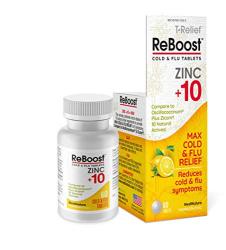 590151 ReBoost Cold  Flu Zinc Plus 10 Lemon Supplement44 60 Tablets  12 per Case