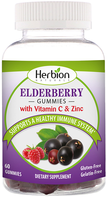 Picture of Herbion Naturals 582781 Elderberry Gummies with Zinc & Vitamin C&#44; 60 Count