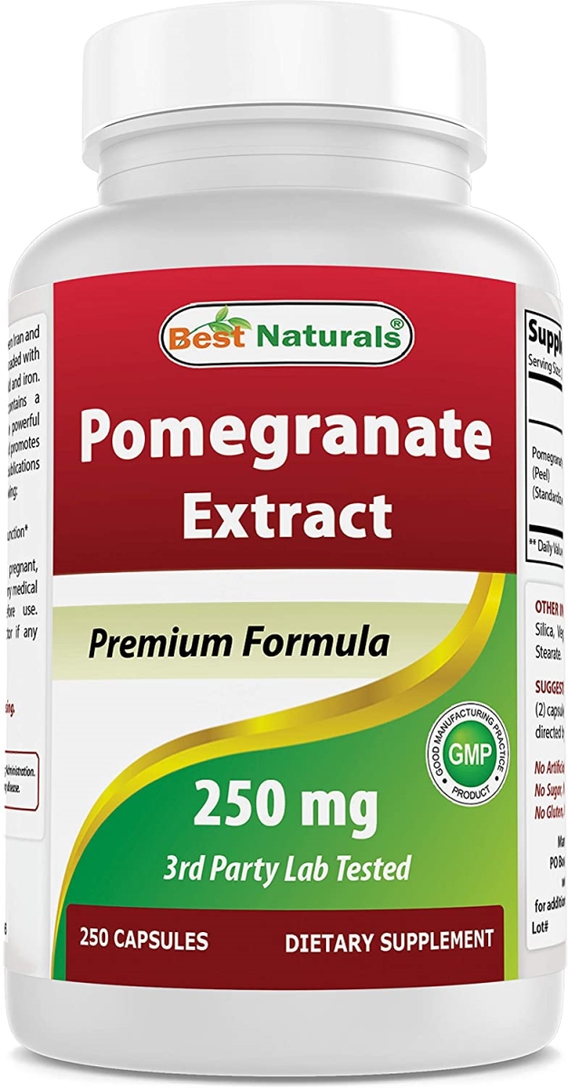 Picture of Best Naturals 614461 250 mg Pomegranate Extract Supplement&#44; 250 Capsules - 12 per Case