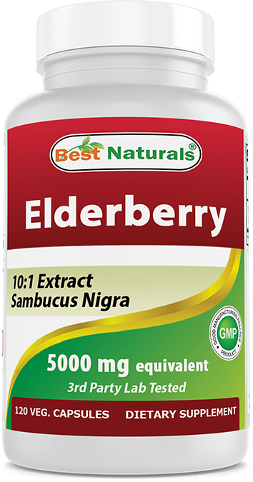 Picture of Best Naturals 614787 5000 mg Elderberry Supplement&#44; 120 Vegetarian Soft Capsules - 12 per Case
