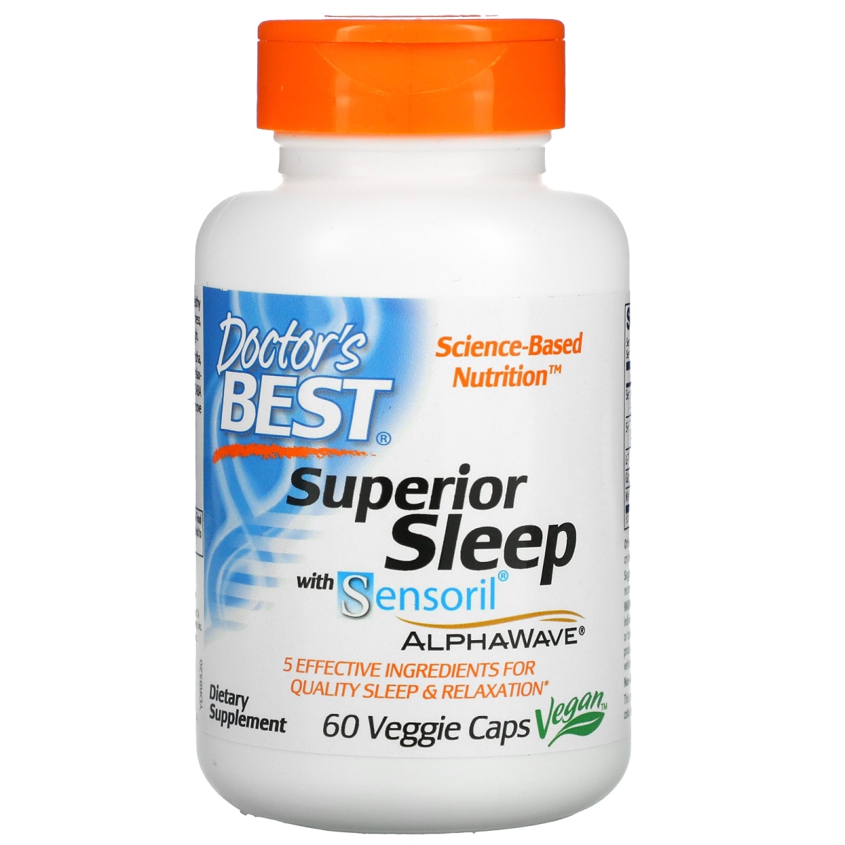 Picture of Doctors Best D520 60 Veggie Caps Superior Sleep Supplements with Sensoril AlphaWave - Case of 12