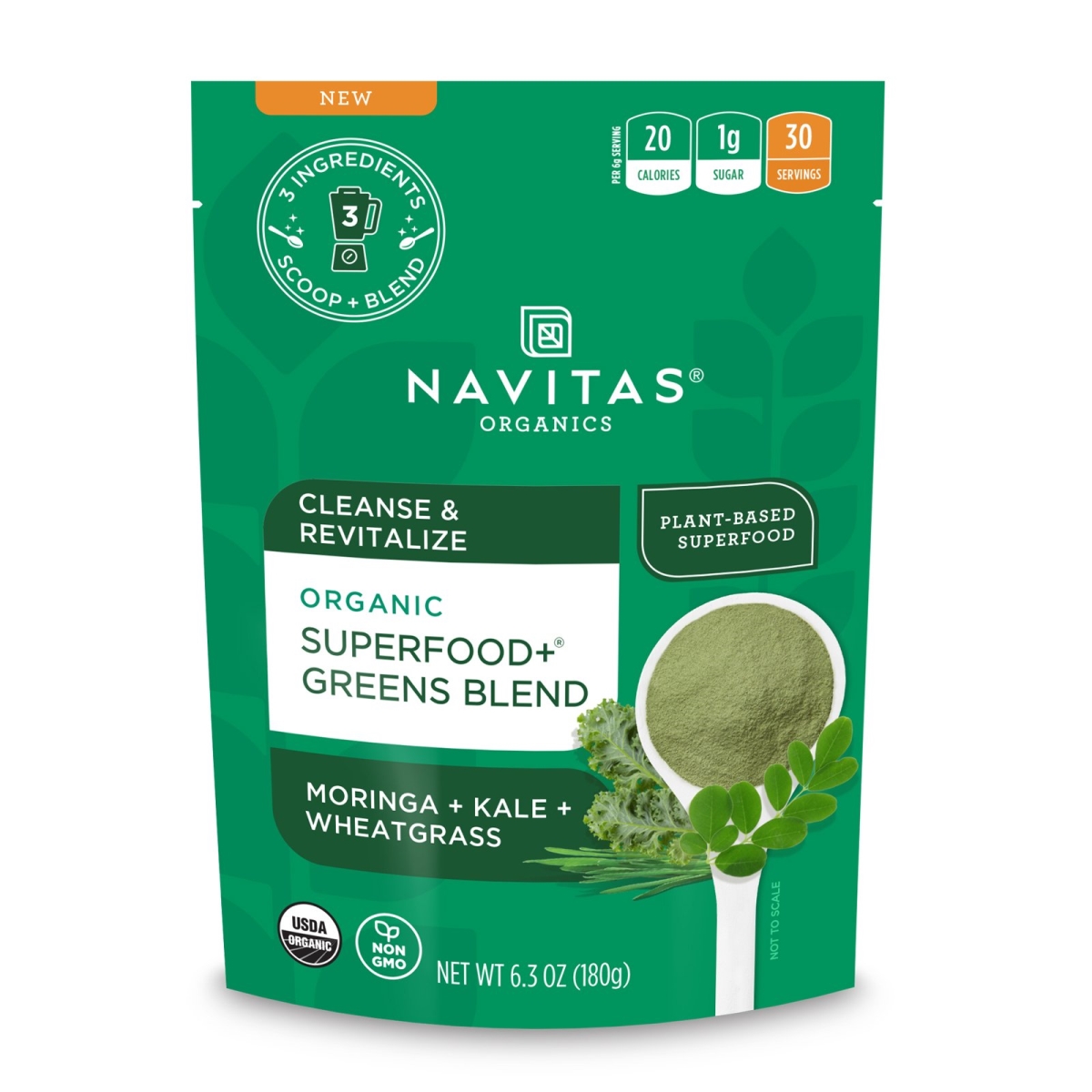 Picture of Navitas Organics 332250 6.3 oz Superfood Plus Greens Blend