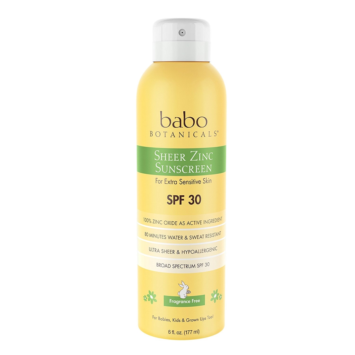 Picture of Babo Botanicals 629218 6 oz SPF 30 Natural Continuous Fragrance Free Sunscreen Spray