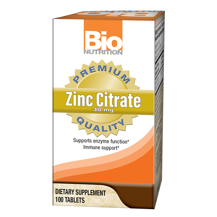 Picture of Bio Nutrition 515393 30mg Zinc Citrate 100 Tablets - Case of 24