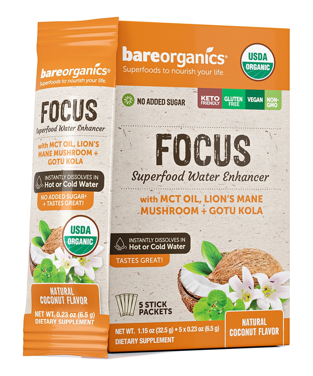 Picture of Bare Organics 681257 Focus Blend Water Enhancer - 5 Packets